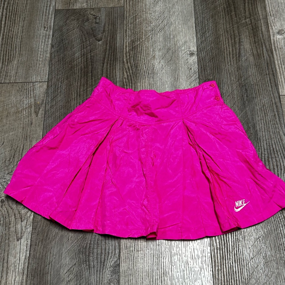 Vintage Nike Challenge Court Nylon Pleated hot Pink Tennis Skirt 6 skort pickle